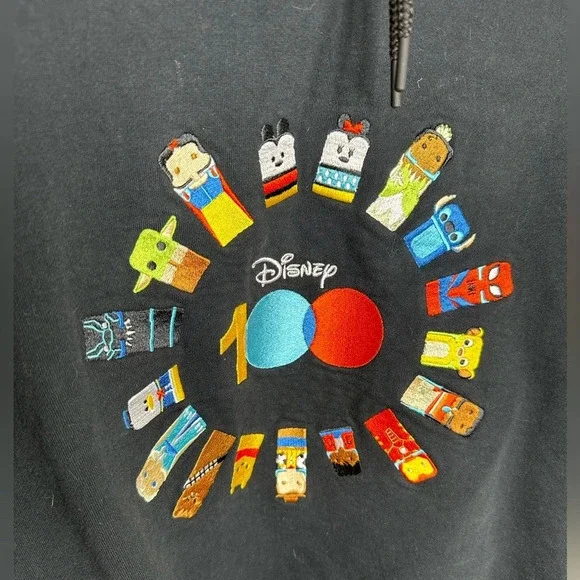 Disney 100 Hoodie Black Sweatshirt Disney Parks 100th Anniversary Pullover - Picture 3 of 8